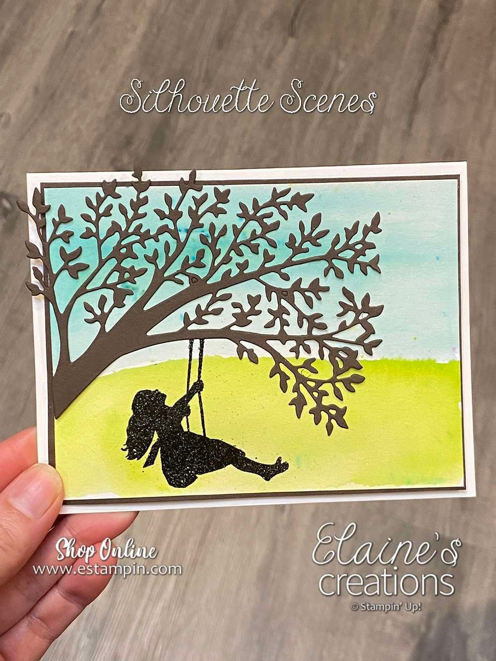 silhouette scenes watercolor pigment sprinkles