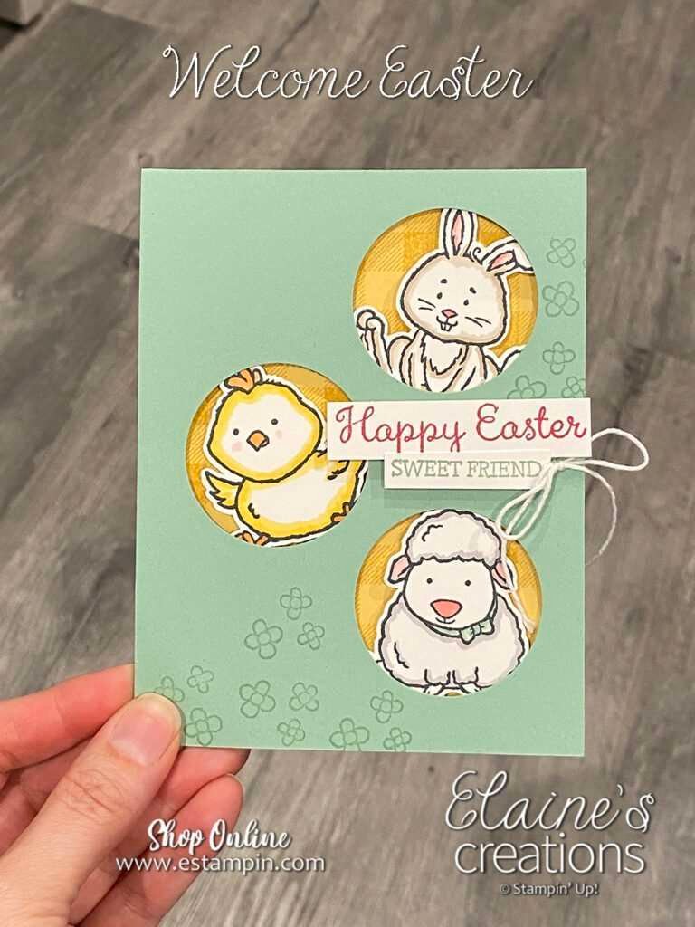 welcome easter stamp card