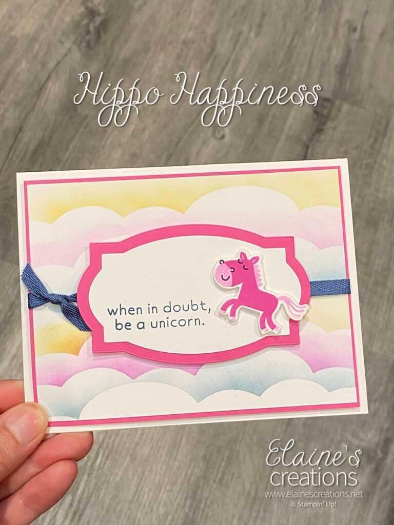 hippo happiness unicorn card