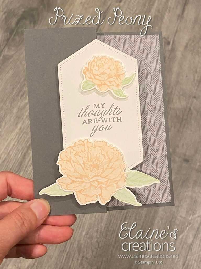 prized peony z fold card