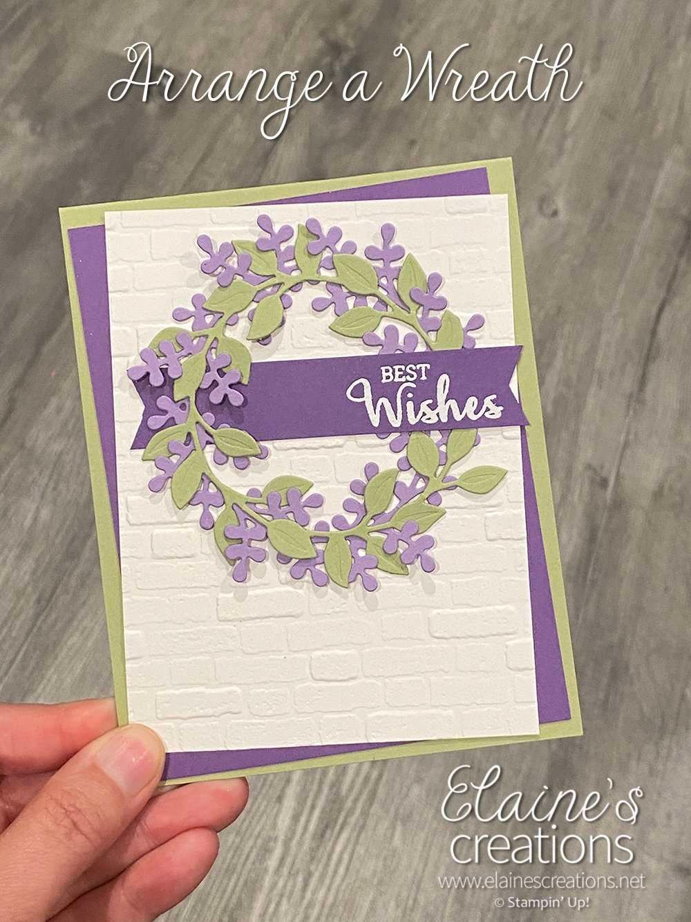 spring arrange a wreath card