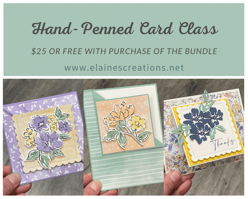 hand-penned petals card class