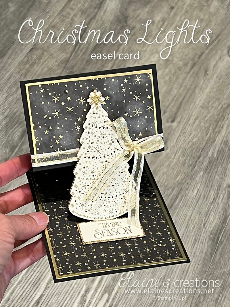 How to Create a Christmas Tree Easel Card | Sweet Stampin' | Elaine ...