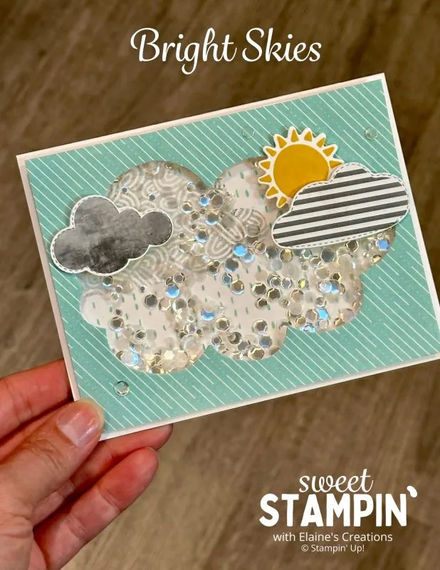 bright skies shaker card