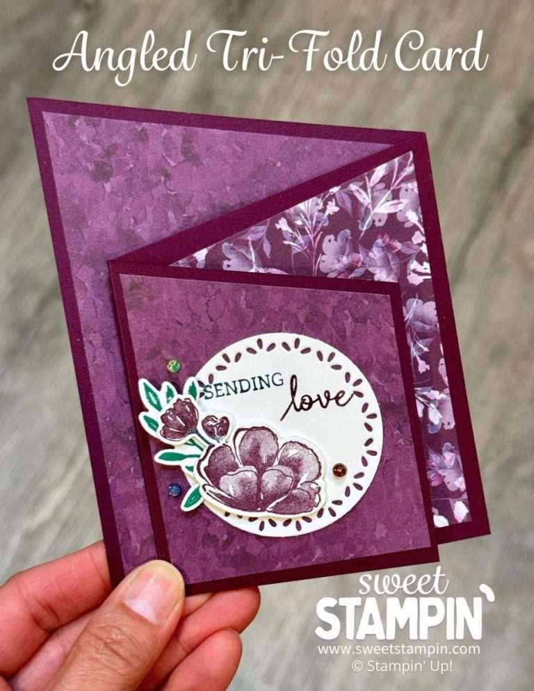 angled tri-fold card