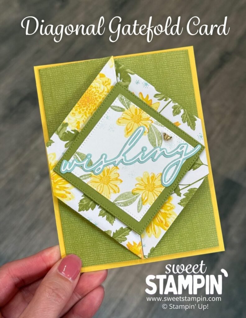 diagonal gatefold card