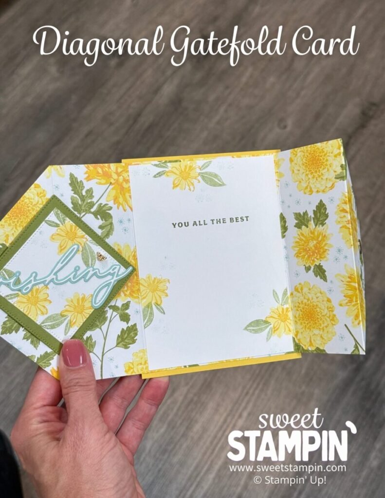diagonal gatefold card