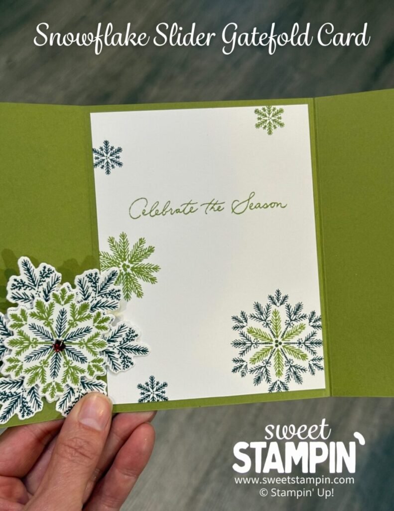 snowflake slider gatefold card