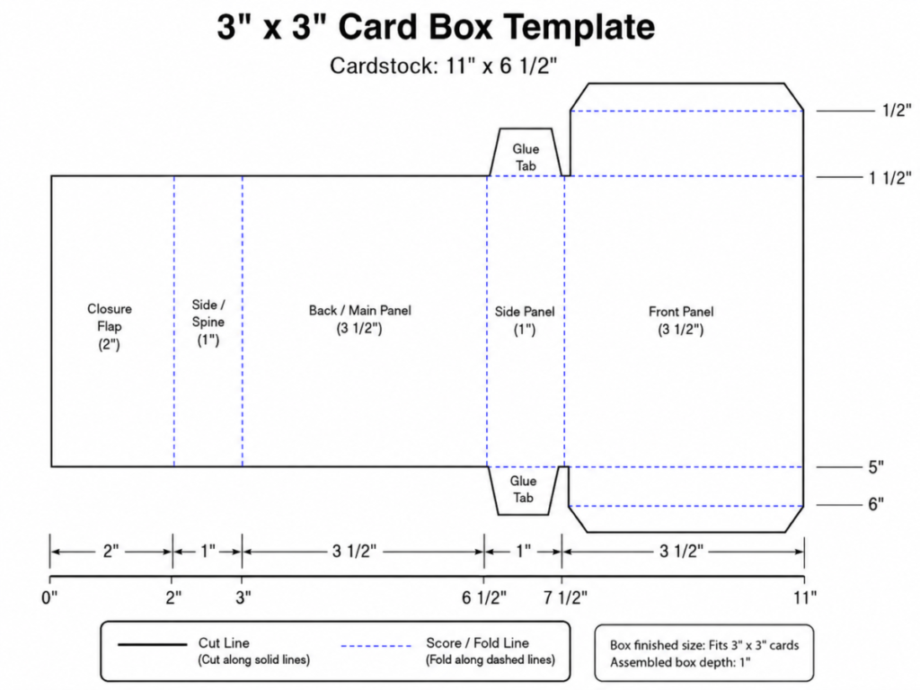 3x3 card box