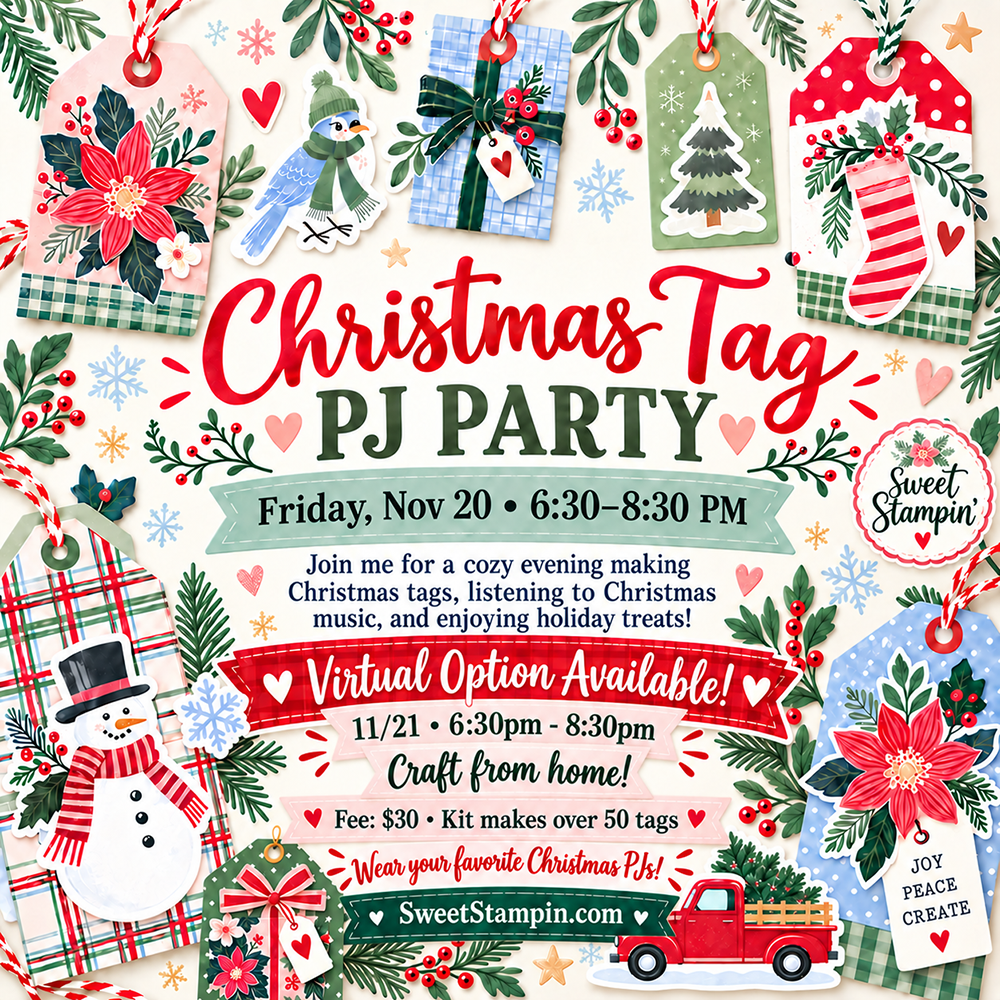 Christmas Tag PJ Party Flyer